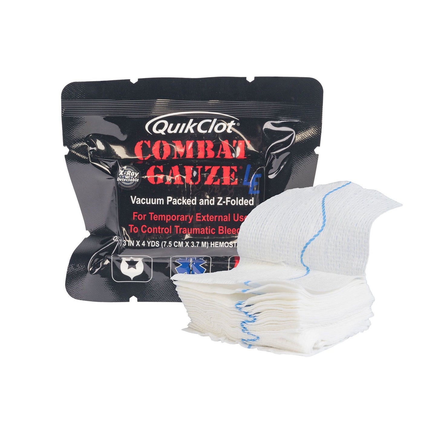 Vendaje hemostático Quick Clot ®, Combat Gauze Z-Fold-LE